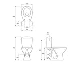 Set WC compact Cersanit Solari, include rezervor si capac WC, evacuare orizontala