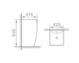 Lavoar Freestanding Rectangular, 42,5x47 cm, Alb Lucios, P708
