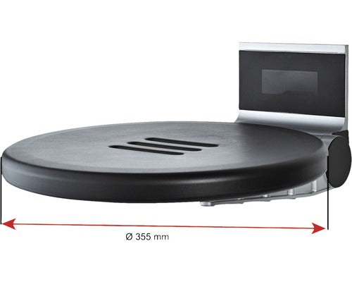 Scaun de dus rabatabil cu fixare in perete Ridder Premium, negru
