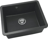 Chiuveta Bucatarie Cu O Cuva Fat Avangard 221 56x46 Cm, Fara Picurator, Montare Sub Blat, Fatgranit Black Metallic