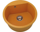 Chiuveta Bucatarie Rotunda FAT Avangard 223 Ø51 cm, Marmura Compozita Orange