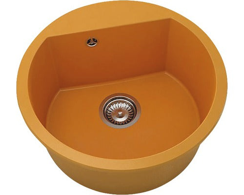 Chiuveta Bucatarie Rotunda FAT Avangard 223 Ø51 cm, Marmura Compozita Orange