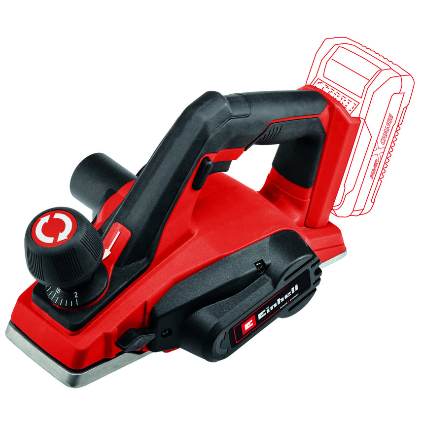 Masina de rindeluit/rindea pe acumulator Einhell PXC TE-PL 18/82 Li - Solo,18 V, latime rindeluire 82 mm, adancime rindeluire 2 mm,fara acumulator si incarcator in setul de livrare
