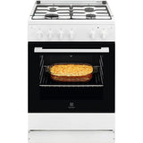 Aragaz ELECTROLUX LKG604002W, 4 Arzatoare, Gaz, L 60 cm, Grill, Rotisor, Alb