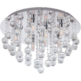 Plafoniera baie ALMONTE, EGLO, G9-LED, 8x3W, 8x360 lm, lumina calda, otel, crom, cristal, 50 x 30 cm, IP44