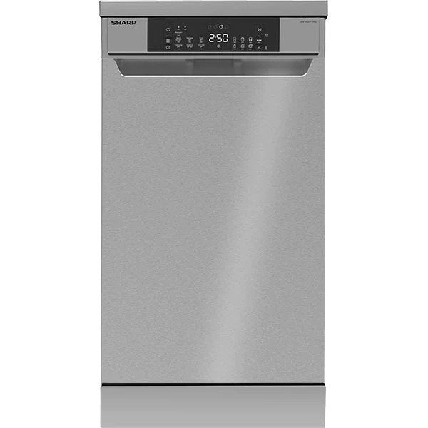 Masina de spalat vase SHARP QW-NS22F47ES-EU, 10 seturi, 7 programe, 45 cm, Clasa E, Argintiu