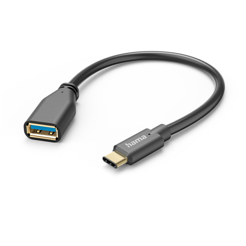 Adaptor Cablu Hama, OTG, USBC-A tata - mama, 15cm, Negru