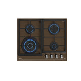 Plita pe gaz Teka GZC 64320 XBN LB, 4 ochiuri, 60 cm, gratare fonta, cristal London Brick
