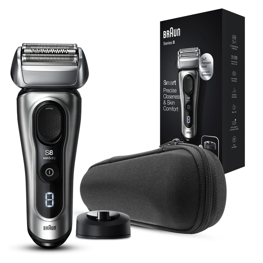 Aparat de ras electric Braun Series 8 8417S Wet&Dry, AutoSense, Cu lame oscilante, SensoFlex, Negru