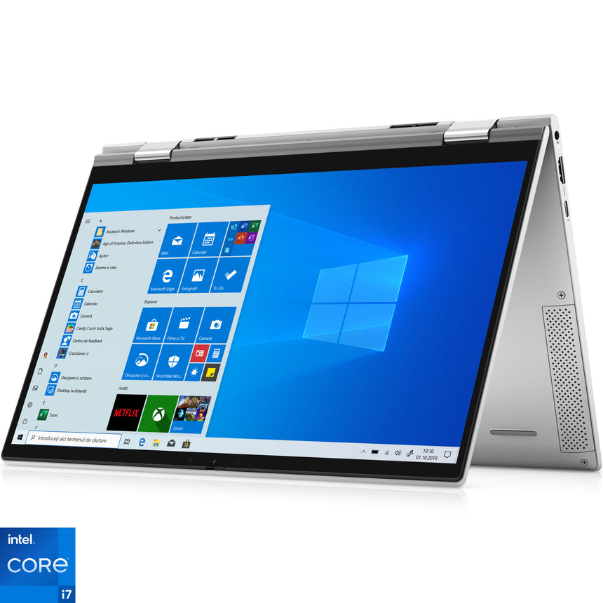Laptop 2 in 1 Dell Inspiron 13 7306 cu procesor I7-1165G7, 13.3" FHD Touch, 16GB, 1TB SSD, Intel Iris Xe Graphics, Windows 10 Home, Platinum Silver