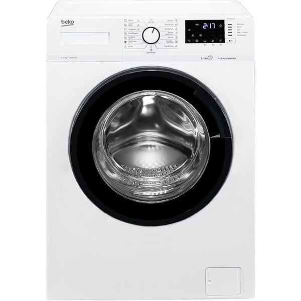 Masina de spalat rufe Beko WTV7522XCW, 7 kg, 1000 RPM, Clasa D, Motor ProSmart Inverter, SteamCure, Hygiene+, Alb