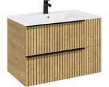 Set Roca Elegant Plus Baza Lavoar Si Lavoar 80 Cm Stejar
