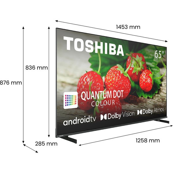 Televizor QLED Smart TOSHIBA 65QA5D, Ultra HD 4K, HDR, 164 cm, Clasa E, Negru