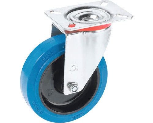 Roata Pivotanta Plastic & Cauciuc Plin Tarrox Ø100mm, Placa Fixare 105x80 Mm, Cu Rulment