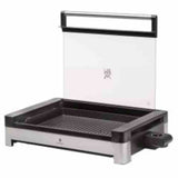 Gratar electric WMF Lono, Cu capac din sticla, 2200 W, Acoperire antiaderenta, Argintiu/Negru