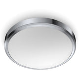 Plafoniera LED Philips Doris CL257, 17W, 1500 lm, lumina calda (2700K), IP44, 31.3cm, Crom, clasa energetica F
