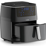 Friteuza cu aer cald Tefal EasyFry Grill & Steam FW201815, 1700 W, 7 programe automate, capacitate 6.5L, tehnologie ExtraCrisp, functie gatit la abur, negru