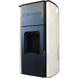 Termosemineu centrala pe peleti Fornello Royal 30 kw, complet echipat cu pompa de circulatie, vas expansiune, supapa de siguranta, buncar de peleti 25 kg, automatizare, culoare crem, pana la 200 mp