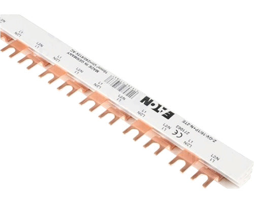 Busbar tip furca EATON 271063, Z-GV-16/1P+N-2TE, pentru intrerupator automat 1P+N, 2 faze, 16mm2, 1metru, gri, 80A