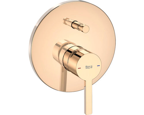 Baterie cada-dus incastrata cu monocomanda Roca Naia rose gold