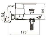 Baterie cada monocomanda Great Fratelli MY3031-3 crom
