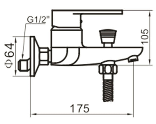 Baterie cada monocomanda Great Fratelli MY3031-3 crom