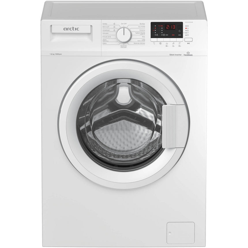 Masina de spalat rufe Arctic APL61024XLW0, 6 Kg, 1000 RPM, Clasa D, Motor Silent Inverter, ExtraSteam, Add-In Fast+, Alb