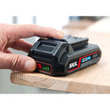 Masina de gaurit si insurubat (bormasina) SKIL 3020 AA, 20V, 2.5Ah, 1450RPM, Mandrina Rapida 13mm, Incarcator + Acumulator, Negru-Rosu