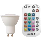 Bec LED Avide RGB+W, GU10, 4.2W (23W), 2700K, control telecomanda, dimabil