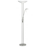 Lampadar Baya, EGLO, R7S, 1x230W, 4600lm, 2900K, lumina calda, G9 ECO, 1x33W, dimmer rotativ, otel, nichel satinat, sticla satinata, alba, 180 x 44 x 28 cm, IP20
