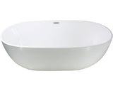 Cada de baie ovala freestanding Egg Eco 78x160x60 cm acril alb
