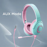 Casti Pentru Copii PROMATE Coddy, Bluetooth, On-ear, Microfon, Albastru-Roz