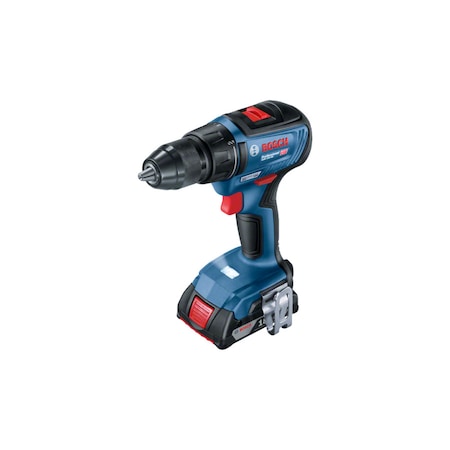 Masina de gaurit si insurubat (bormasina) pe acumulator Bosch Professional GSR 18V-50, 18 V, 1800 RPM, set de 43 de piese de insurubat, 2 acumulatori de 2.0 Ah, trusa de scule