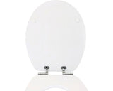 Capac WC form & style Edge, usor detasabil, inchidere lenta, alb-argintiu 47,6x36,5 cm