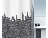 Perdea De Dus Spirella Urban Textil 180x200 cm, Negru-Alb