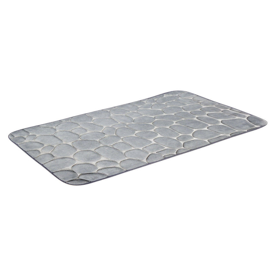 Covor baie spuma cu memorie, Frandis, 50x80 cm, gri deschis, model 195920