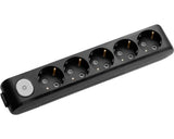 Multipriza Electrica Fara Cablu Panasonic 5 Prize Negru, Cu Intrerupator
