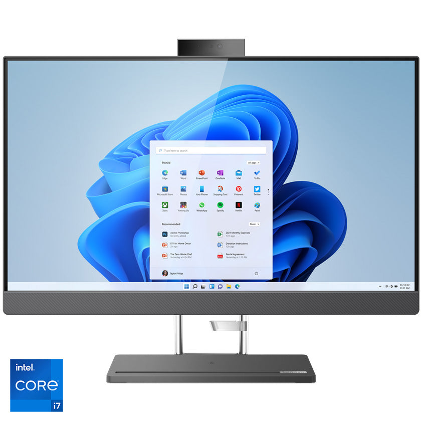 Sistem All-in-One Lenovo IdeaCentre AIO 5 27IAH7 cu procesor Intel® Core™ i7-12700H pana la 4.70 GHz, Alder Lake, 27" QHD, IPS, 100Hz, 32GB DDR5, 1TB SSD M.2 2280, Intel® Arc™ A370M 4GB GDDR6, Windows 11 Home