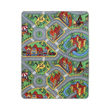 Covor pentru copii model oras, cu stradute, multicolor, 130x175 cm