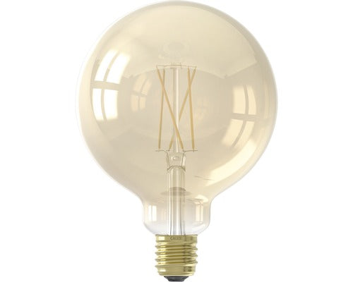 Bec Vintage Led Variabil Calex E27 7w, Glob Auriu G125, Durata De Viata 15.000 H, Lumina Calda, Conexiune Wifi, Tuya Smart