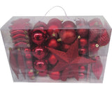 Pachet Globuri Plastic, 104 Buc, Rosu