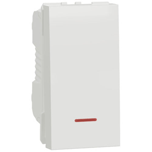 Intrerupator Schneider Electric Noua Unica NU316118S, 16A 1m, surub, lamp indic, Alb