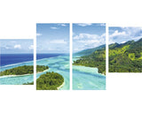 Tablou Canvas Insula Tropicala, Set 4 Buc. 2x 40x55 Cm + 2x 40x80 Cm