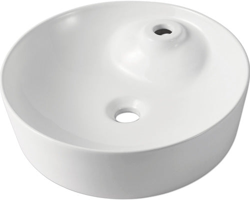 Lavoar rotund, montaj pe blat, diametru 43,5, culoare alb, material ceramica