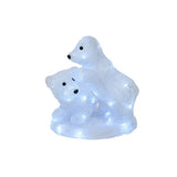 Figurina decorativa LED, Kaemingk, ursii polari, 40 puncte luminoase, alb rece, 26x28x26cm