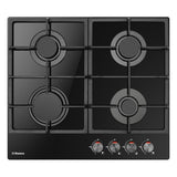 Plita incorporabila Hansa BHKS610502, Gaz, 4 arzatoare, Aprindere electrica, Sticla neagra