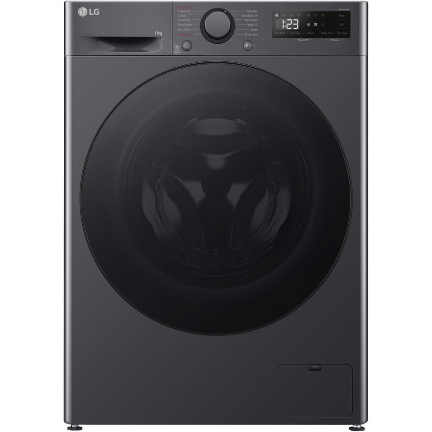 Masina de spalat rufe LG F4WR511S2M, 11 kg, 1400 rpm, Clasa A, Motor AI Direct Drive, TurboWash, Smart Diagnosis, Negru