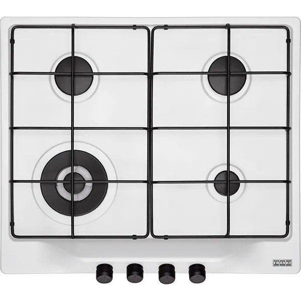 Plita incorporabila Franke FHTL 604 3G TC WH E, Gaz, 4 Arzatoare, Tripla Coroana, Aprindere electronica, Valva de siguranta, Arzatoare si gratare fonta, 60 cm, Alb
