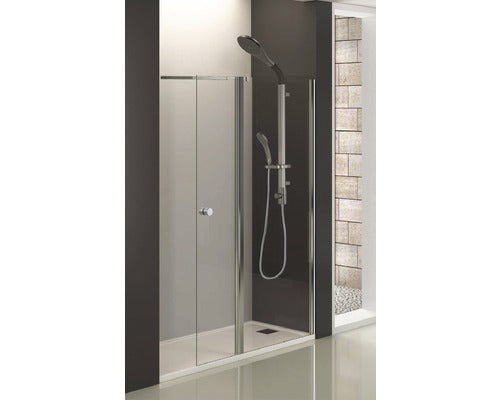 Paravan dus cu usa batanta Sanotechnik Sanoflex Grande, 150x195 cm, sticla securizata transparenta, profil crom