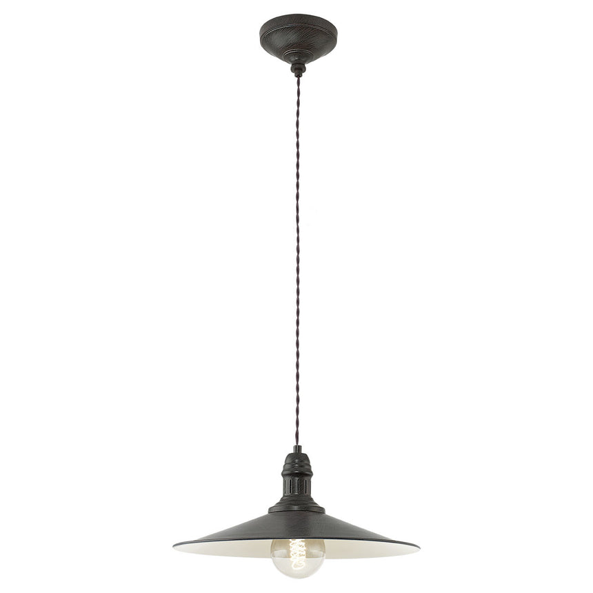 Pendul vintage Stockbury, EGLO, E27, otel, maro antic-beige, inaltime reglabila